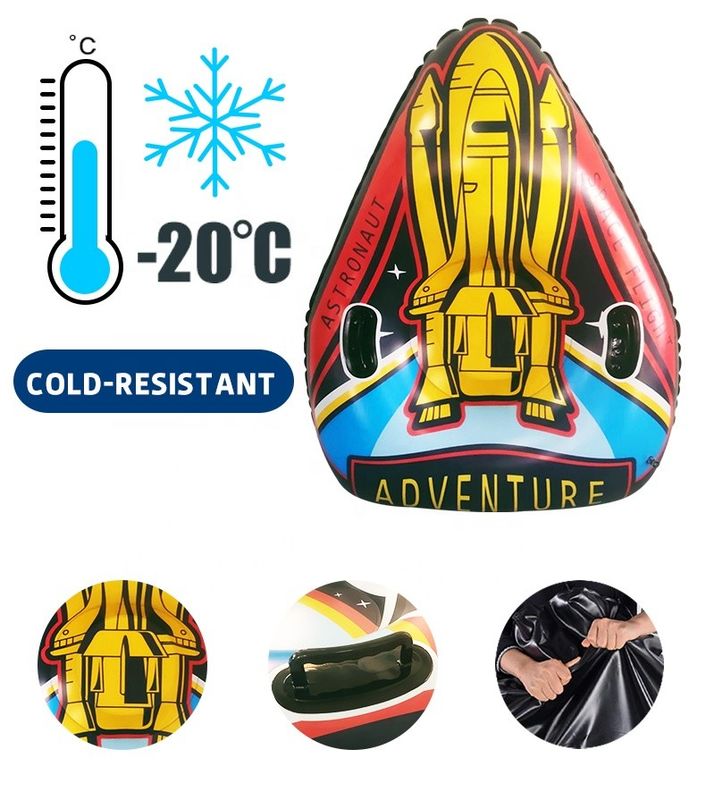 PVC Inflatable Snow Sled 300kgs Triangular Rocket Luge Snow Sled Snowboard 120 X 90cm