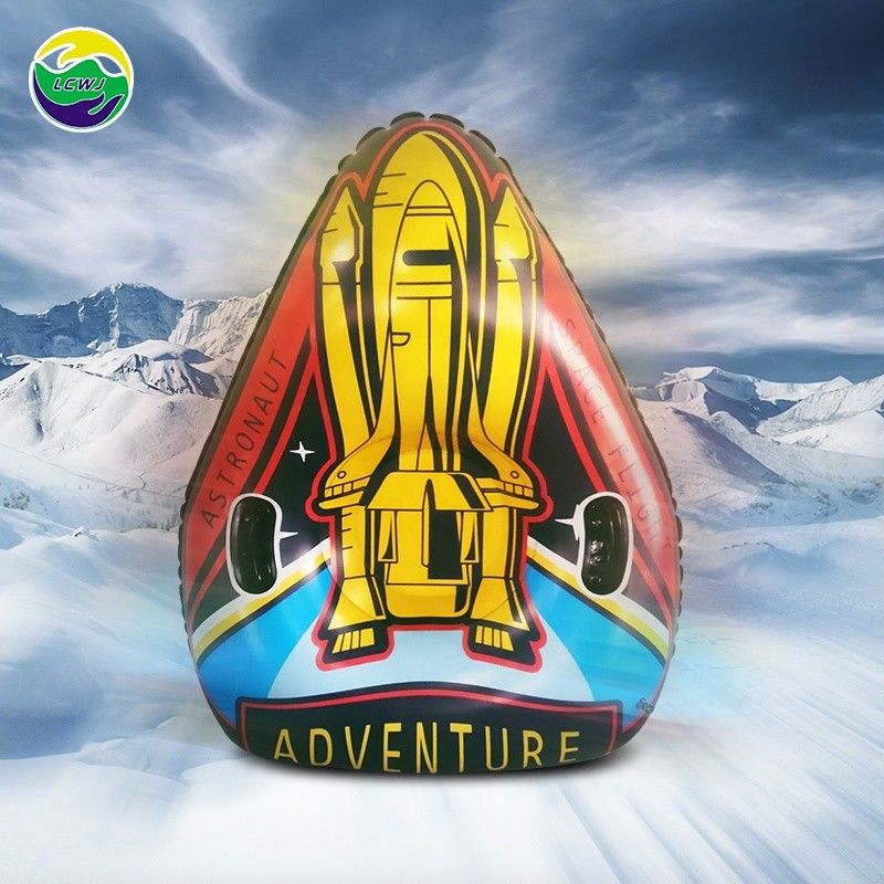PVC Inflatable Snow Sled 300kgs Triangular Rocket Luge Snow Sled Snowboard 120 X 90cm