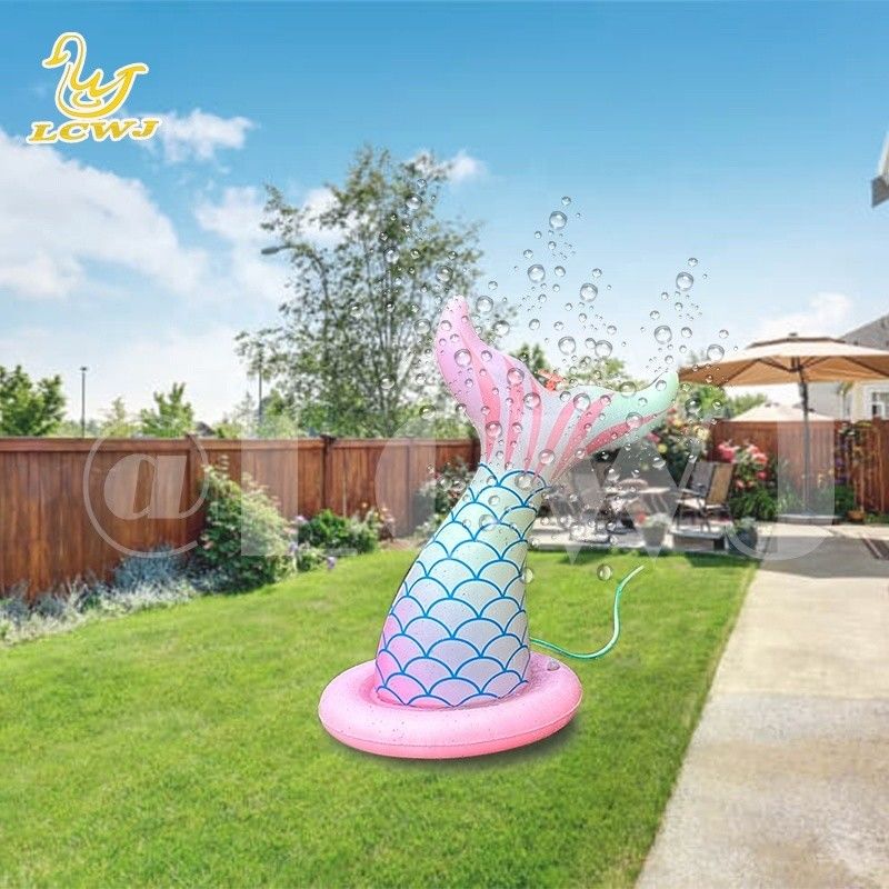 LC Mermaid Water Toys For Boys Girls Summer Outdoor Game Backyard Blow Up Spray Toy Inflatable Water Sprinkler For Kids