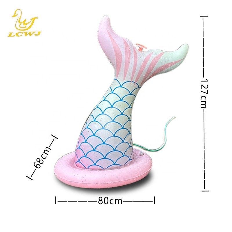 LC Mermaid Water Toys For Boys Girls Summer Outdoor Game Backyard Blow Up Spray Toy Inflatable Water Sprinkler For Kids
