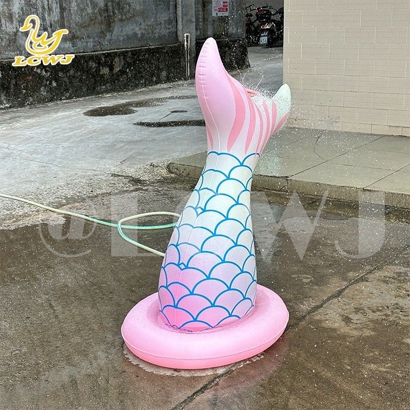 LC Mermaid Water Toys For Boys Girls Summer Outdoor Game Backyard Blow Up Spray Toy Inflatable Water Sprinkler For Kids