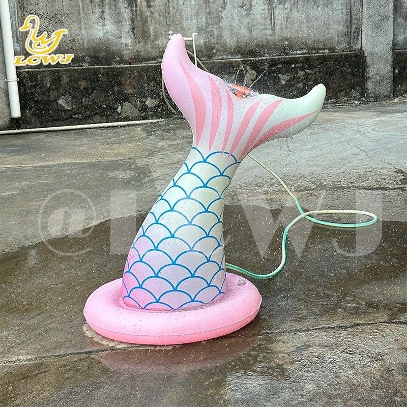 LC Mermaid Water Toys For Boys Girls Summer Outdoor Game Backyard Blow Up Spray Toy Inflatable Water Sprinkler For Kids