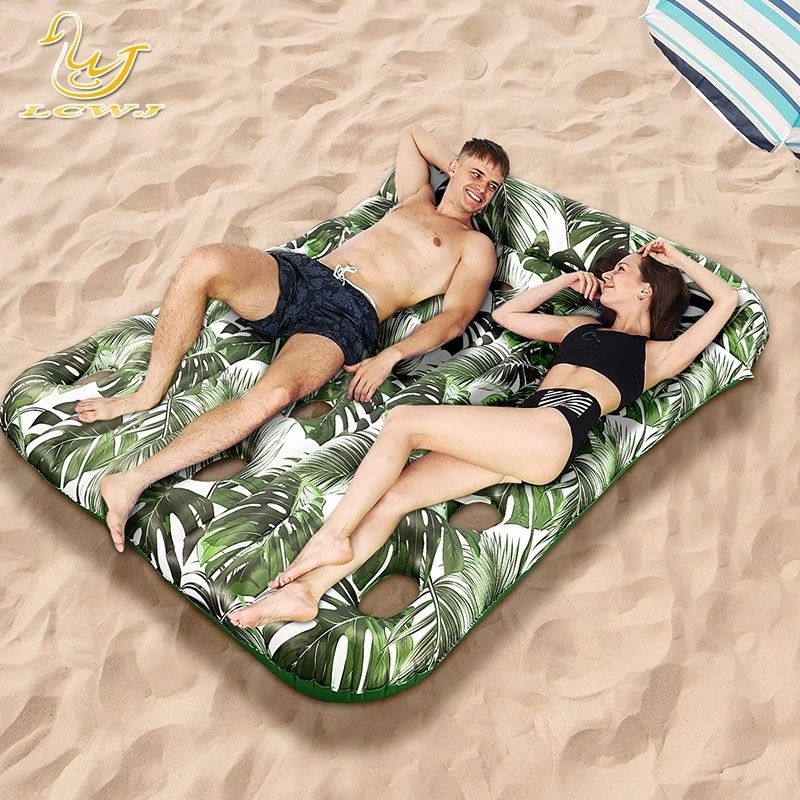 Lc Summer Beach Oversized Double Lounger Raft Tanning Pool Floats Water Pads Pool Inflatables For Adults