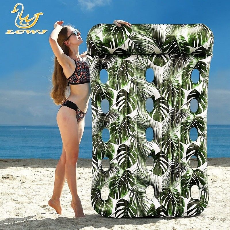 Lc Summer Beach Oversized Double Lounger Raft Tanning Pool Floats Water Pads Pool Inflatables For Adults