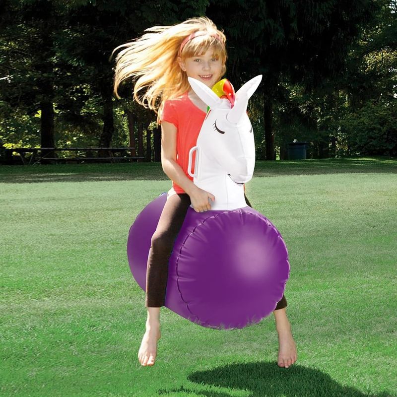 Unicorn And Dino Hopping Toys Inflatable Ride On Bouncer Hopper Horse For Performance
