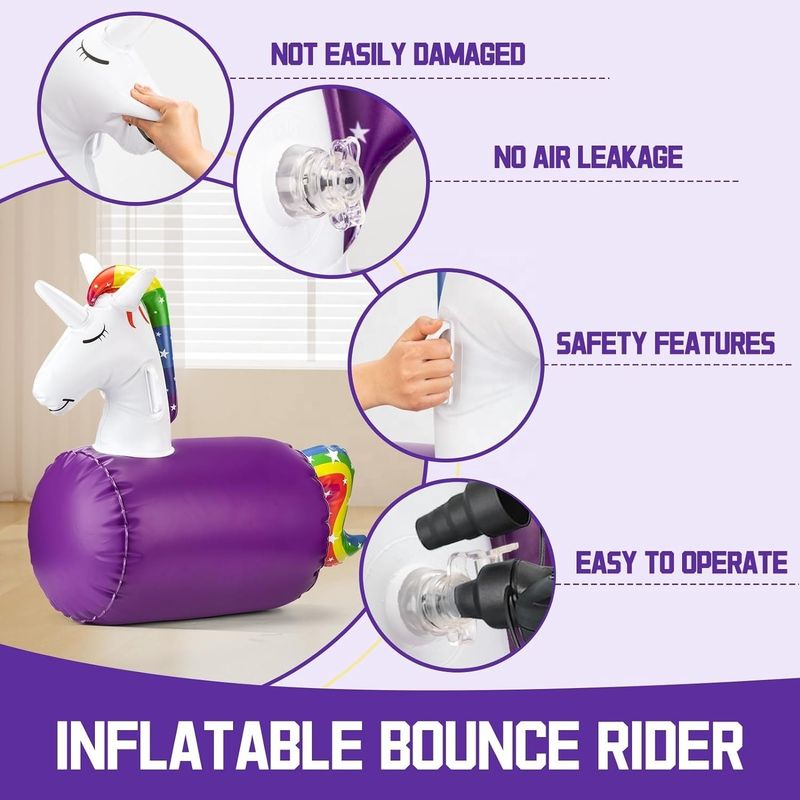 Unicorn And Dino Hopping Toys Inflatable Ride On Bouncer Hopper Horse For Performance