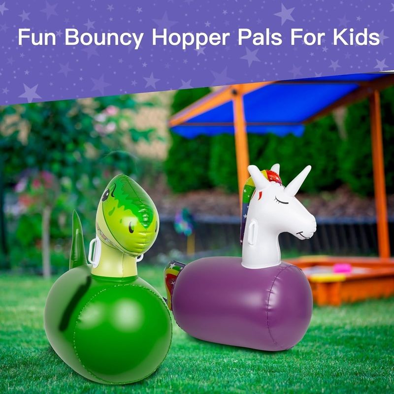 Unicorn And Dino Hopping Toys Inflatable Ride On Bouncer Hopper Horse For Performance