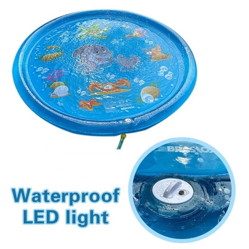 LC Upgraded Shinning Outdoor Sprinkler Pad Unisex Flash Splash Pad With LED Light