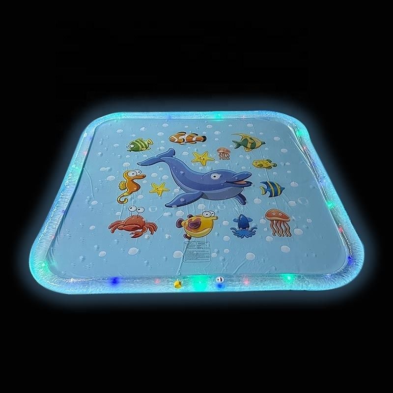 LC Upgraded Shinning Outdoor Sprinkler Pad Unisex Flash Splash Pad With LED Light