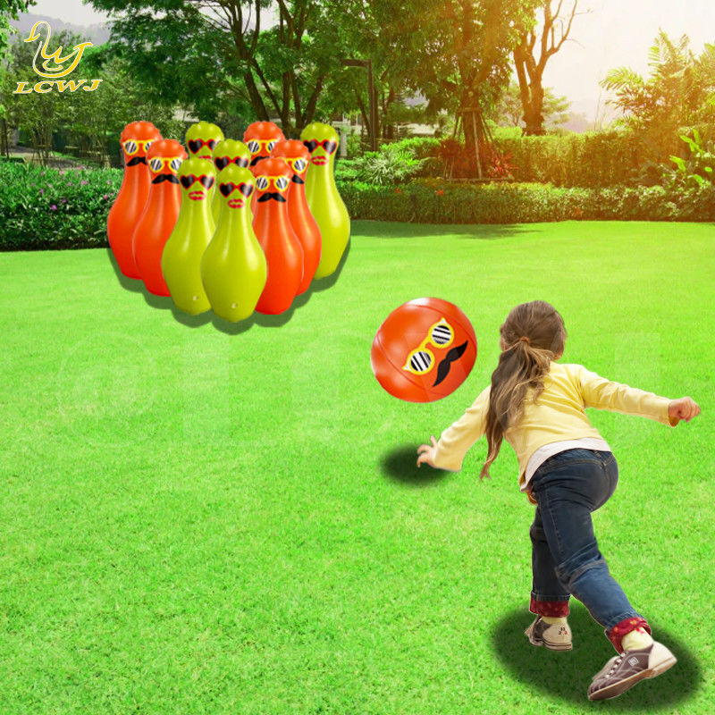 Unisex LC Colorful Fun Big Yard Outdoor Games Jumbo Bowling Ball And Pins Inflatable Kids Bowling Set
