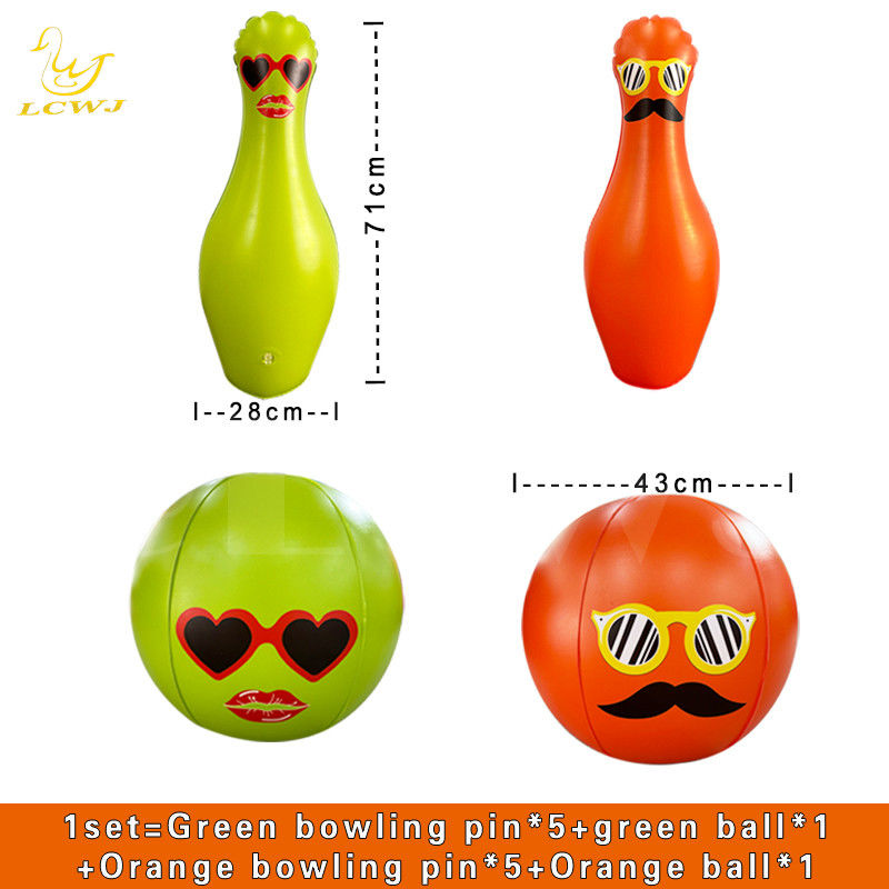 Unisex LC Colorful Fun Big Yard Outdoor Games Jumbo Bowling Ball And Pins Inflatable Kids Bowling Set