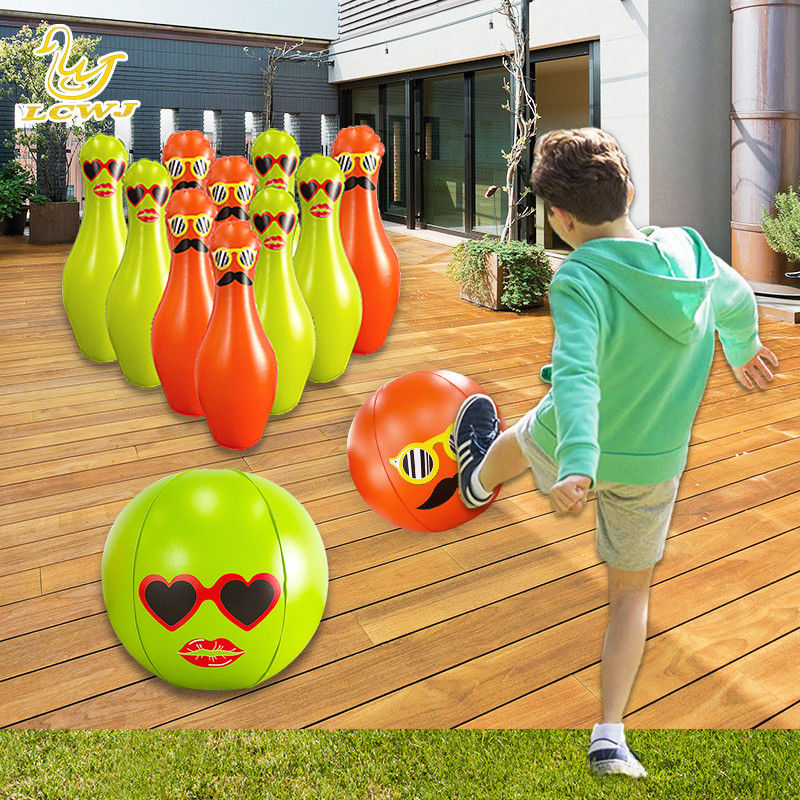 Unisex LC Colorful Fun Big Yard Outdoor Games Jumbo Bowling Ball And Pins Inflatable Kids Bowling Set