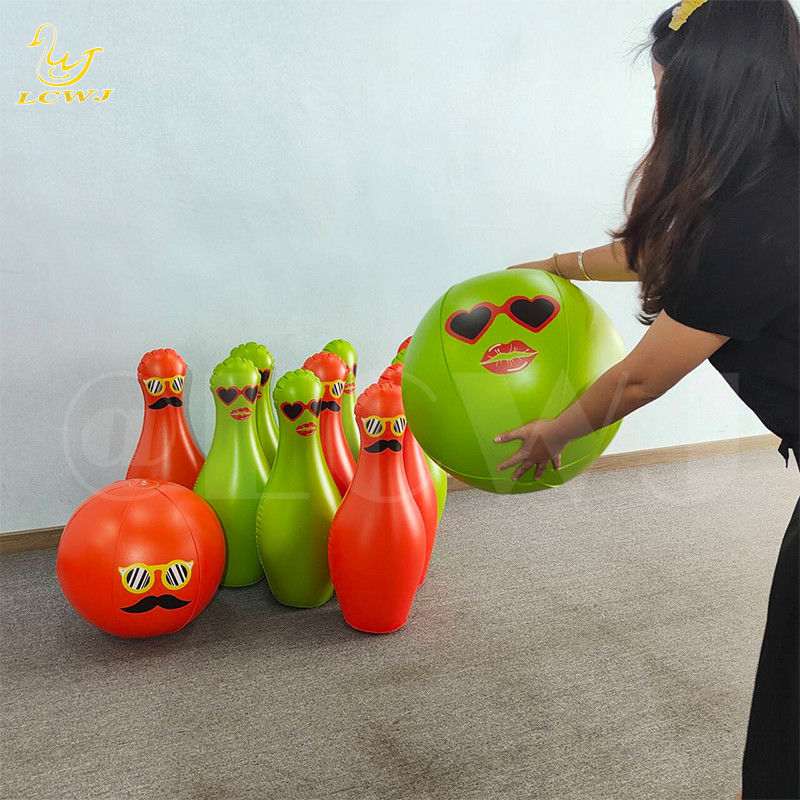 Unisex LC Colorful Fun Big Yard Outdoor Games Jumbo Bowling Ball And Pins Inflatable Kids Bowling Set