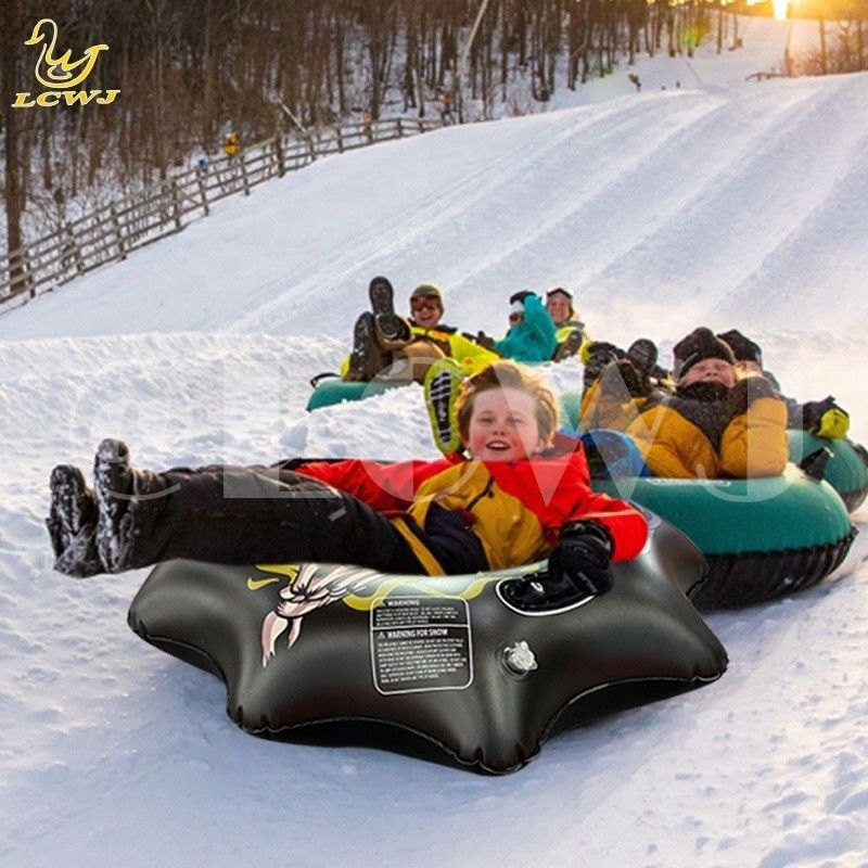 16p PVC Thickened Inflatable Snow Tube Sled With Sturdy Handles And Customized Color