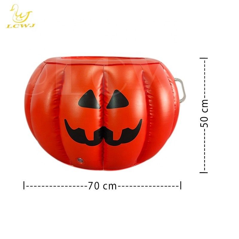 LC Halloween Pumpkin Serving Buffet Bar Cooler Food Container Drink Holder Inflatable Ice Tray For Summer BBQ Pool Party