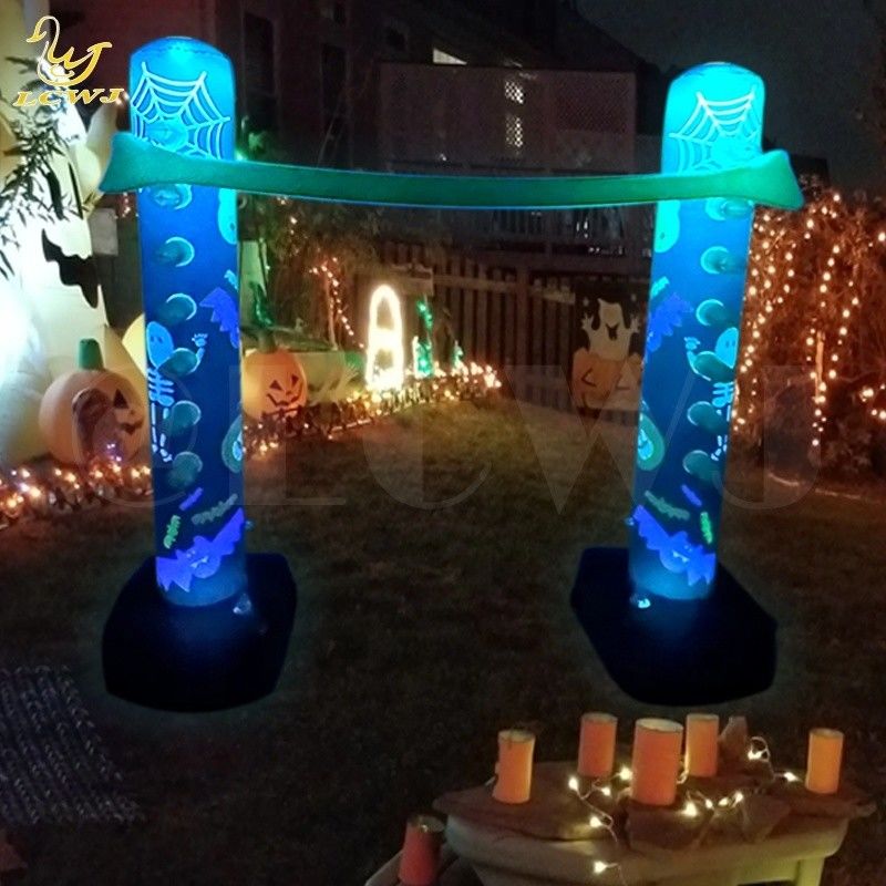 LC Backyard Games Indoor Holiday Fun Luminous Halloween Decor Inflatable Limbo Game With LED Light For Adults And Family
