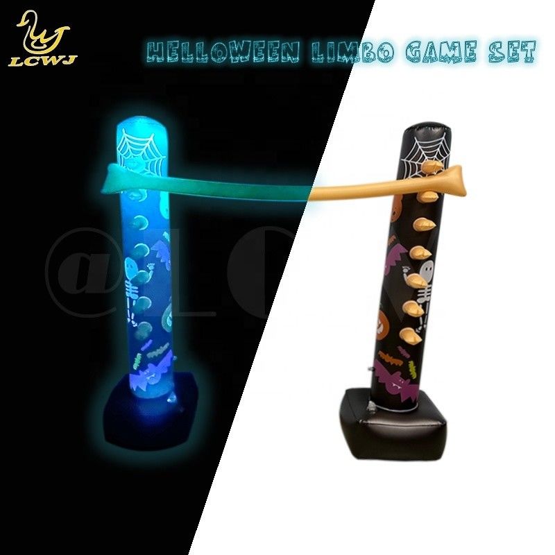 LC Backyard Games Indoor Holiday Fun Luminous Halloween Decor Inflatable Limbo Game With LED Light For Adults And Family