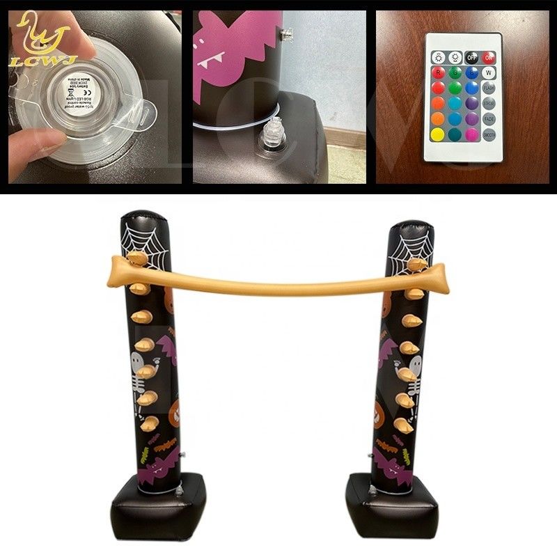 LC Backyard Games Indoor Holiday Fun Luminous Halloween Decor Inflatable Limbo Game With LED Light For Adults And Family