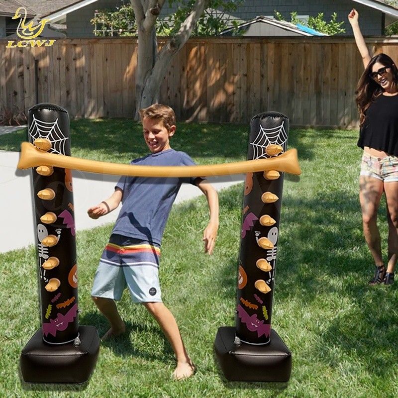 LC Backyard Games Indoor Holiday Fun Luminous Halloween Decor Inflatable Limbo Game With LED Light For Adults And Family